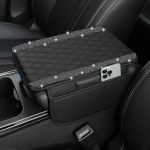 Nbtepem Bling Car Center Console Cover Leather Car Arm Rest Cover Cushion With 2 Storage Bags Universal Automotive Armrest Prote