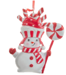 Dala Resin Peppermint Snowman With Lollipop 10.16CM