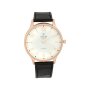Initial Gts Pu Lth Strap Watch - White & Gold