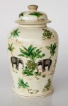 Elephant With Leaves Design Ginger Jar – 41X23XCM