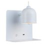 Luxo Large LED Bedside Wall Light Metal USB Charger