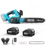 Seesii Electric Chainsaw Cordless 12-INCH Handheld Chain Saws With A 4.0AH Battery Tree Saw With Tool-free Chain Tension Auto Oi
