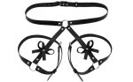 Punk Leather Thigh Straps Black Leather Garter Body Harness Adjustable Gothic Waistband Thigh Garter Fashion Rave Accessories Be