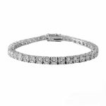 4MM Silver Round Cubic Zirconia Tennis Bracelet