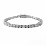 4MM Silver Round Cubic Zirconia Tennis Bracelet