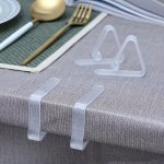 4 8PCS Clear Tablecloth Clips Picnic Table Cloth Clips Windproof Table Cover Holder Clamps For Home Kitchen Restaurant Outdoor I
