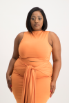 Hazel High Neck Crop Top - Dusty Orange - 2XL