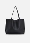Large Popper Tote Shopper Bag - Black