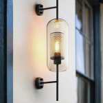 New York Cylinder Glass Wall Light - Black