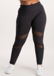 Mesh Inset Active Legging - Black - L