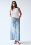 Feather Soft Denim Skirt - Light Denim Blue