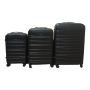 3-PIECE Abs Luggage Set-hard-shell Spinner Suitcases Black Nesting Design