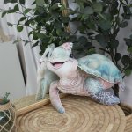 Shaped Pillow Bright Pink And Purple Turtle Under The Sea