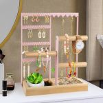 Godboat Jewelry Organizer - Earring Holder With 48 Holes 6 Hooks Necklace Organizer Bracelet And Ring Stand With Jewelry Box Mot