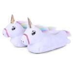 White Fluffy Unicorn Slippers - White Kids