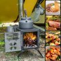 Portable Tent Stove Wood Burning Stove Heating Stove Suitable For Camping Ice Fishing Cooking Hiking Travel