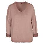 Overdyed V-neck Knit Top - Antique Rose Free
