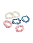 Tweens Flower & Embroidered Scrunchies 6-PACK