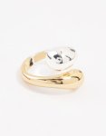 Mixed Metals Chunky Bubble Adjustable Ring - M l