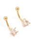 Goldair Gold Plated Surgical Steel Cubic Zirconia Ear & Body Jewellery Set
