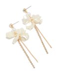 Goldair Gold Diamante & Pearl Floral Drop Earrings