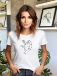 Line Art Fitted Tee - White - Large