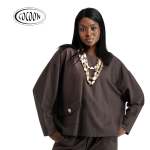 Cocoon Pocket Detail Boxy Sweatshirt - Chocolate L