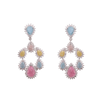 Parisa Crystal Cubic Zirconia Earrings - Pastels Silver