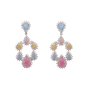 Parisa Crystal Cubic Zirconia Earrings - Pastels / Silver