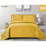 Simon Baker - Istanbul Quilted Bedspread - Mustard Various Sizes - Super King - 320CM X 270CM + 2 Pillowcases 50CM X 70CM +
