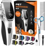 Dog Grooming Kit Low Noise Cordless 4 In 1 Dog Clippers For Grooming Rechargeable Pet Cat Hair Trimmer With 2 Speed 6 Guards Sci