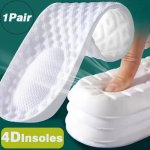 1 Pair 4D Sweat Absorbing Breathable Arch Support Orthopedic Sport Insoles Super Soft Running Shoes Pad Shock Absorption Best Fo