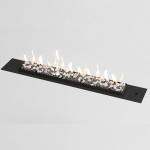 Flueless Gas Fireplace Black Stone - 1400MM Black Powder Coat