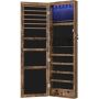 6 Leds Mirror Jewelry Cabinet 120CM Wall/door Mounted Organizer