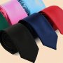 1pc Men's Plain Color Tie Business Tie Student Uniform Campus Tie