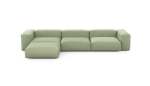 Four Module Chaise Sofa - Linen - Olive - 377CM X 199CM
