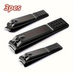 3PCS Stainless Steel Nail Clipper Set - Sharp Durable Fingernail & Toenail Trimmers With Reinforced Grip - Perfect For Men Women