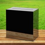 Fowecelt Black Acrylic Wedding Card Box With Slot Large Diy Card Box Blank No Print For Wedding Reception Graduation Party Brida
