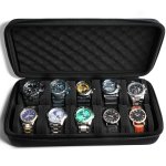 10 Slots Watch Storage Box Carry Case Watch Display Organizer Watch Box Holder Display Cabinet Hard Shell Zipper Watch Carry Cas