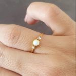 Yara Gold Gold Plated 925 Sterling Silver Fire & Snow Synthetic Opal Ring - Size 5