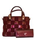 Fino 6112+A-59 Patent Embossed Classic Shoulder Bag Handbag With Purse