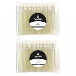 Apothie 200 Pieces Disposable Lip Applicators Lint-free Versatile Doe Foot Makeup Wands For Lip Gloss Lipstick Lash Extensions B