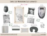 Cot Duvet Bedding Simple Grey Monochrome Ellie Elephant Set