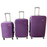 Smte 3 Piece Hard Outer Shell Luggage Set Purple With Keychain