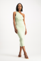 Charlotte One Shoulder Bodycon Dress - Smoke Green - XS