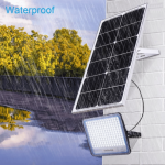 100W Solar Powered LED Flood Light With Panel And Remote