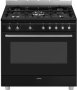 Smeg 90CM Black Cooker With Gas Hob - SSA91GGBL2
