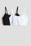 2 Pack Seamless Jersey Tops - Black & White