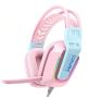 - X13 - Wired Noise-cancelling Headphones With Rgb Lighting - Pink