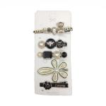 4AKID 5PC Bling Hair Clips For Mom - Black & Gold Loveme